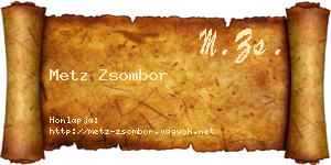 Metz Zsombor névjegykártya